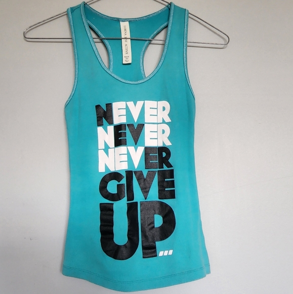Lorna Jane Tops - Lorna Jane Active Muscle Tank Aqua Blue Green Singlet. Never Never Never Give Up